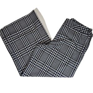 Trina Turk Pants Womens 2 Black Plaid‎ Cropped Wide Leg Made USA 182508 Stretch